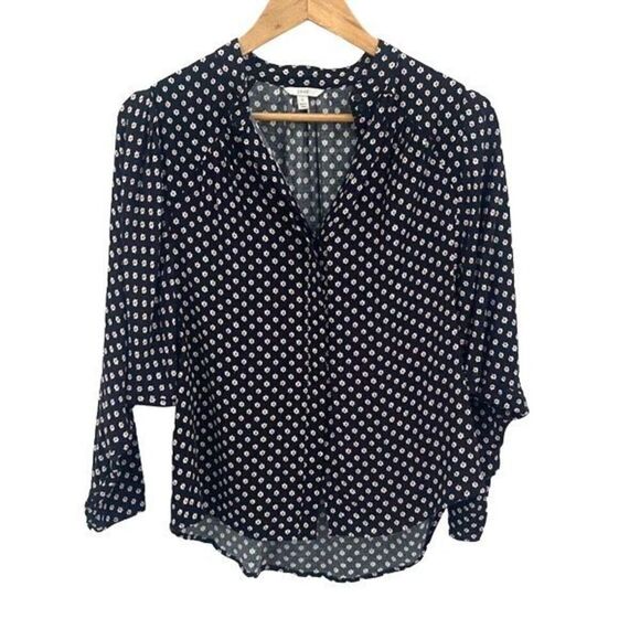 Joie Tangia Button Blouse Dolman Sleeve‎ Ikat Dot Pattern Size Small - Picture 2 of 10